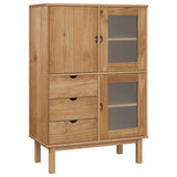 Highboard OTTA 85x43x125 cm Solid Wood Pine - Front View