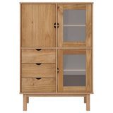 Highboard OTTA 85x43x125 cm Solid Wood Pine - Side View