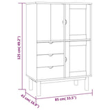 Highboard OTTA 85x43x125 cm Solid Wood Pine - Rear View