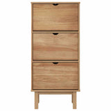 Shoe Cabinet OTTA with 3 Drawers Brown Solid Wood Pine - Top-Down View