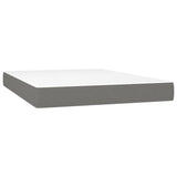 Box Spring Bed with Mattress Dark Grey 137x187 cm Double Size Fabric - 45-Degree Angle