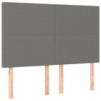 Box Spring Bed with Mattress Dark Grey 137x190 cm Double Fabric