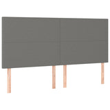 Box Spring Bed with Mattress Dark Grey 153x203 cm Queen Size Fabric - Rear View
