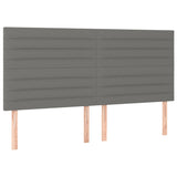 Box Spring Bed with Mattress Dark Grey 153x203 cm Queen Size Fabric - Rear View