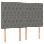 Box Spring Bed with Mattress Dark Grey 137x190 cm Double Fabric