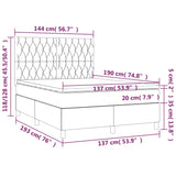 Box Spring Bed with Mattress Dark Grey 137x187 cm Double Size Fabric - Close-Up Angle