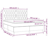 Box Spring Bed with Mattress Dark Grey 153x203 cm Queen Size Fabric - Close-Up Angle