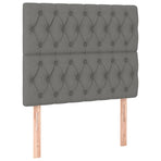 Box Spring Bed with Mattress Dark Grey 107x203 cm King Single Fabric