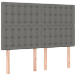 Box Spring Bed with Mattress Dark Grey 137x190 cm Double Fabric