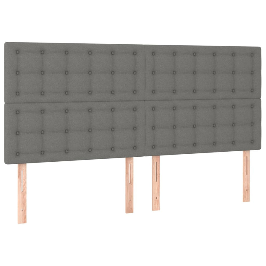 Box Spring Bed with Mattress Dark Grey 152x203 cm Queen Fabric