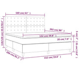 Box Spring Bed with Mattress Dark Grey 153x203 cm Queen Size Fabric - Close-Up Angle
