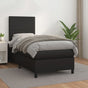 Box Spring Bed with Mattress Black 107x203 cm King Single Faux Leather