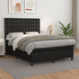Box Spring Bed with Mattress Black 137x190 cm Double Faux Leather