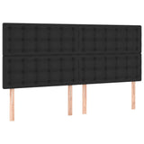 Box Spring Bed with Mattress Black 153x203 cm Queen Size Faux Leather - Rear View