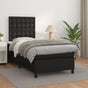 Box Spring Bed with Mattress Black 107x203 cm King Single Faux Leather