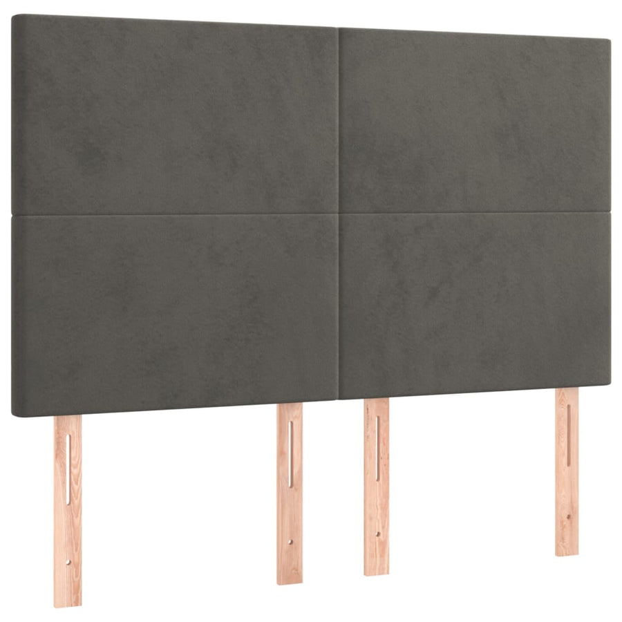 Box Spring Bed with Mattress Dark Grey 137x190 cm Double Velvet