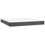 Box Spring Bed with Mattress Dark Grey 152x203 cm Queen Velvet