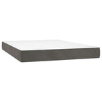 Box Spring Bed with Mattress Dark Grey 137x190 cm Double Velvet