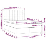 Box Spring Bed with Mattress Dark Grey 137x187 cm Double Size Velvet - Rear View