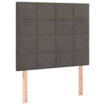 Box Spring Bed with Mattress Dark Grey 107x203 cm King Single Velvet