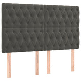 Box Spring Bed with Mattress Dark Grey 153x203 cm Queen Size Velvet