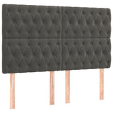 Box Spring Bed with Mattress Dark Grey 153x203 cm Queen Size Velvet - Rear View