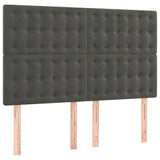 Box Spring Bed with Mattress Dark Grey 137x187 cm Double Size Velvet