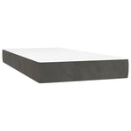 Box Spring Bed with Mattress Dark Grey 107x203 cm King Single Velvet