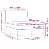 Box Spring Bed with Mattress Dark Grey 137x187 cm Double Size Fabric - Close-Up Angle