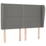 Box Spring Bed with Mattress Dark Grey 137x187 cm Double Size Fabric - Rear View