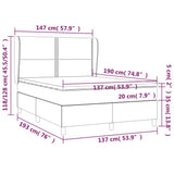 Box Spring Bed with Mattress Dark Grey 137x187 cm Double Size Fabric