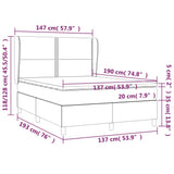 Box Spring Bed with Mattress Dark Grey 137x187 cm Double Size Fabric - Close-Up Angle