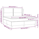Box Spring Bed with Mattress Dark Grey 153x203 cm Queen Size Fabric