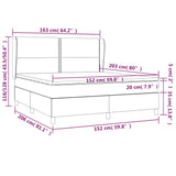 Box Spring Bed with Mattress Dark Grey 153x203 cm Queen Size Fabric - Close-Up Angle