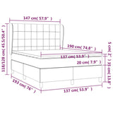 Box Spring Bed with Mattress Dark Grey 137x187 cm Double Size Fabric - Close-Up Angle