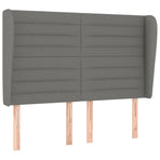 Box Spring Bed with Mattress Dark Grey 137x190 cm Double Fabric