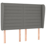 Box Spring Bed with Mattress Dark Grey 137x187 cm Double Size Fabric - Rear View