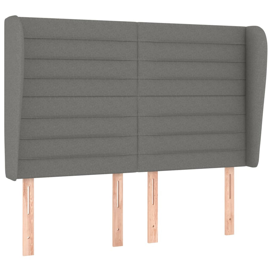 Box Spring Bed with Mattress Dark Grey 137x190 cm Double Fabric