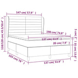 Box Spring Bed with Mattress Dark Grey 137x187 cm Double Size Fabric - Close-Up Angle