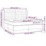 Box Spring Bed with Mattress Dark Grey 153x203 cm Queen Size Fabric