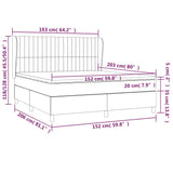Box Spring Bed with Mattress Dark Grey 153x203 cm Queen Size Fabric