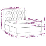 Box Spring Bed with Mattress Dark Grey 137x187 cm Double Size Fabric - Close-Up Angle