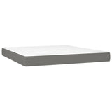 Box Spring Bed with Mattress Dark Grey 153x203 cm Queen Size Fabric - 45-Degree Angle
