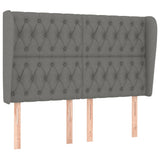 Box Spring Bed with Mattress Dark Grey 153x203 cm Queen Size Fabric - Rear View