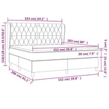 Box Spring Bed with Mattress Dark Grey 153x203 cm Queen Size Fabric - Close-Up Angle