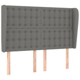 Box Spring Bed with Mattress Dark Grey 137x187 cm Double Size Fabric - Rear View