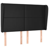 Box Spring Bed with Mattress Black 137x187 cm Double Size Faux Leather - Rear View