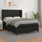 Box Spring Bed with Mattress Black 137x190 cm Double Faux Leather