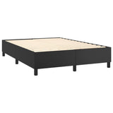 Box Spring Bed with Mattress Black 137x187 cm Double Size Faux Leather - Top-Down View