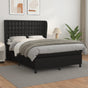 Box Spring Bed with Mattress Black 137x190 cm Double Faux Leather